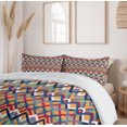 thumbnail image 6 of Ambesonne Ikat Duvet Cover Set, Ceremonial Native Art, 2-Calking, Red Blue Orange, 6 of 7
