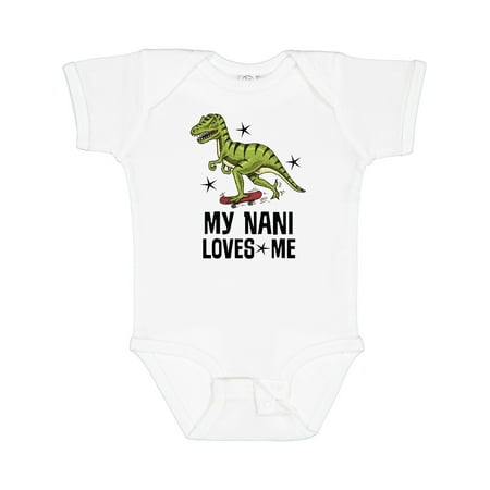 

Inktastic My Nani Loves Me Dinosaur Grandson Gift Baby Boy Bodysuit