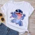 thumbnail image 3 of Camisetas con patrón de puntada para mujer, Tops de manga corta, camiseta de gran tamaño con cuello redondo, Top Y2k, nuevo, 3 of 5