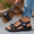 thumbnail image 2 of Rokment Women's Orthopedic Arch Support Walking Sandals Comfortable Fashion Casual Leather Open Toe Platform Wedge Dressy Summer Shoes for Ladies 2026 Black Size 5.5, 2 of 5