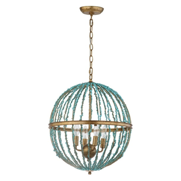 Safavieh Lalita Modern Glam Round Cage Chandelier Blue Com Safavieh Lalita Modern Glam Round Cage, Safavieh Green Beaded Chandelier