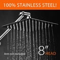 thumbnail image 4 of HotelSpa 8-inch 100% Stainless Steel Rainfall Shower Head with Ultra-Thin Low Profile, Waterfall Coverage, and 64 Easy-to-Clean Jets, Simple Install Without Tools â€“ Chrome Finish, 4 of 10