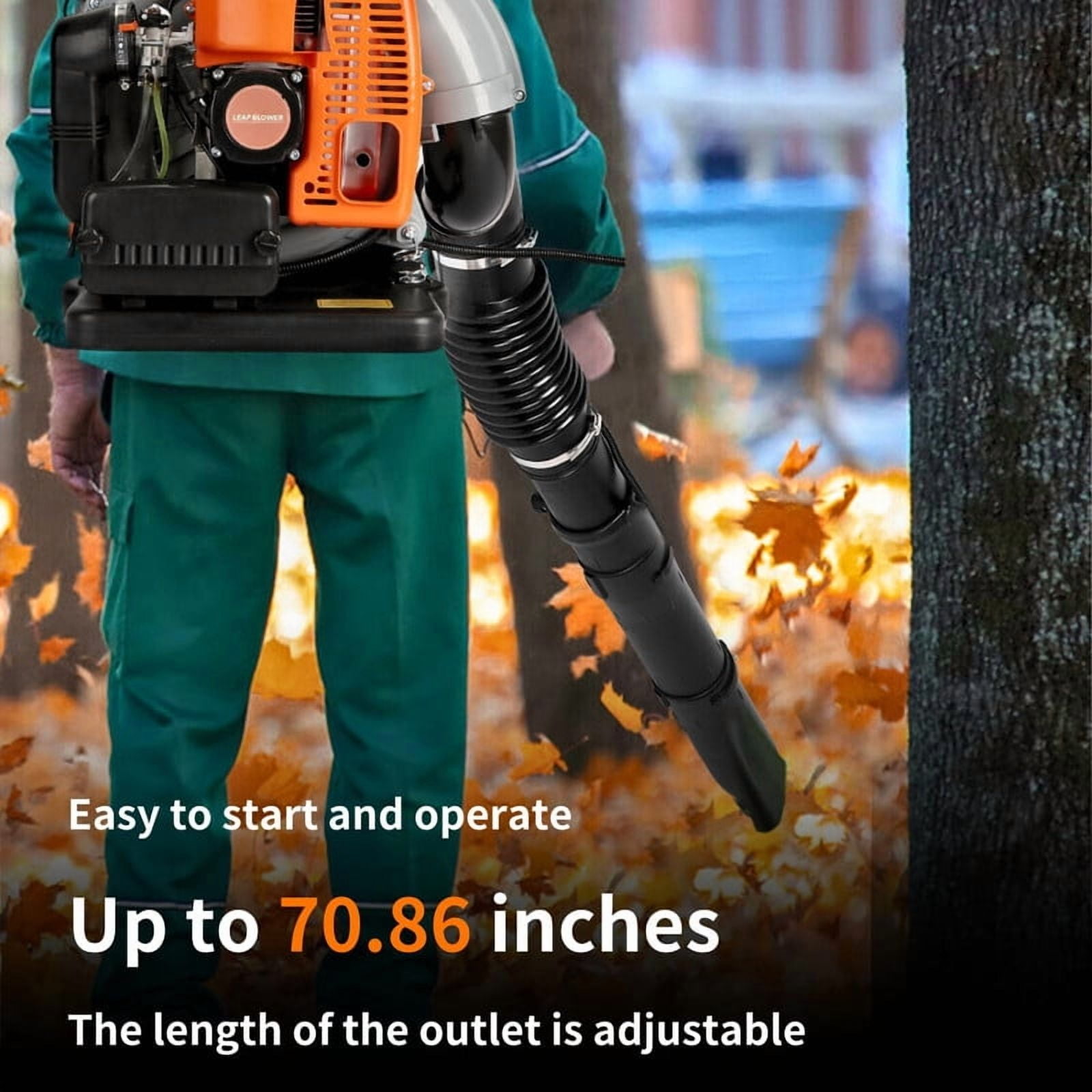 665CFM Leaf Blower, Gas Blower, Gas Leaf Blower for Lawn Care, Backpack Blower, 1 Set Leaf Blower 2 Stroke Engine Multi-Purpose 63CC High Strength Snow Blower for Outdoor