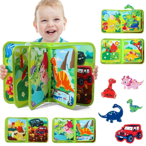 Wdmiya 20 in 1 Busy Book for 1 2 3 year old, Montessori Preschool Busy Book Toy Busy Board for Toddlers, Baby Sensory Book Learning Activities Toys Girls Boys Birthday Gifts, Dinosaur