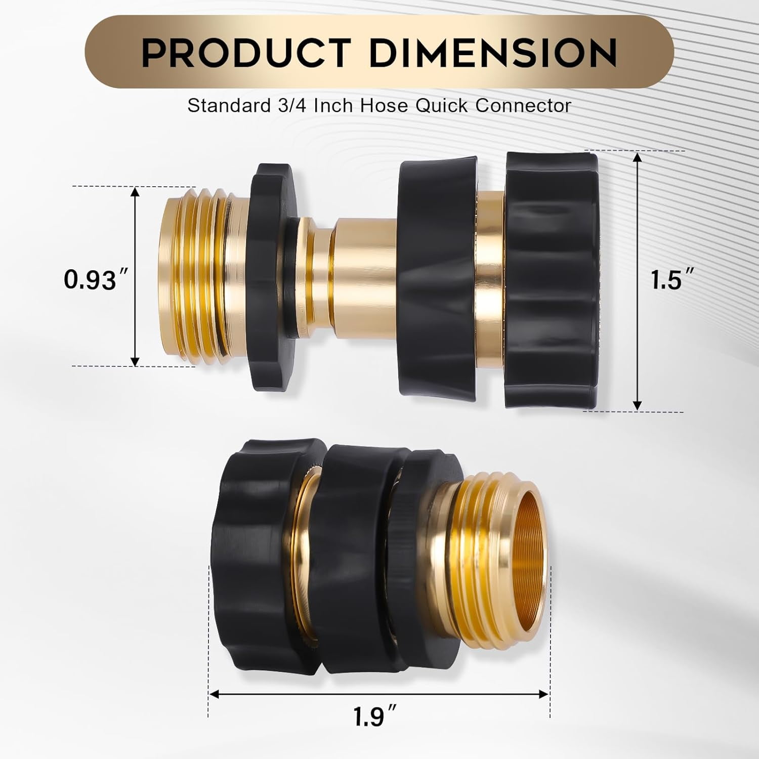 Dalmbox Garden Hose Quick Connector, 3/4" Male and Female Quick Release Garden Hose Connect Fittings With 6 Rubber Washers, 6 sets