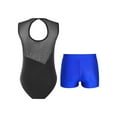 thumbnail image 2 of Eandarui Kids Girls Sleeveless Gymnastic Leotard with Booty Shorts Tumbling Ballet Dance Outfits Royal Blue 8, 2 of 5