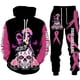 thumbnail image 2 of Conjunto de Sudadera con capucha y pantalones para hombre y mujer, ropa deportiva con estampado 3D de calavera y rosa, estilo Hip Hop Punk, novedad, 2 of 4