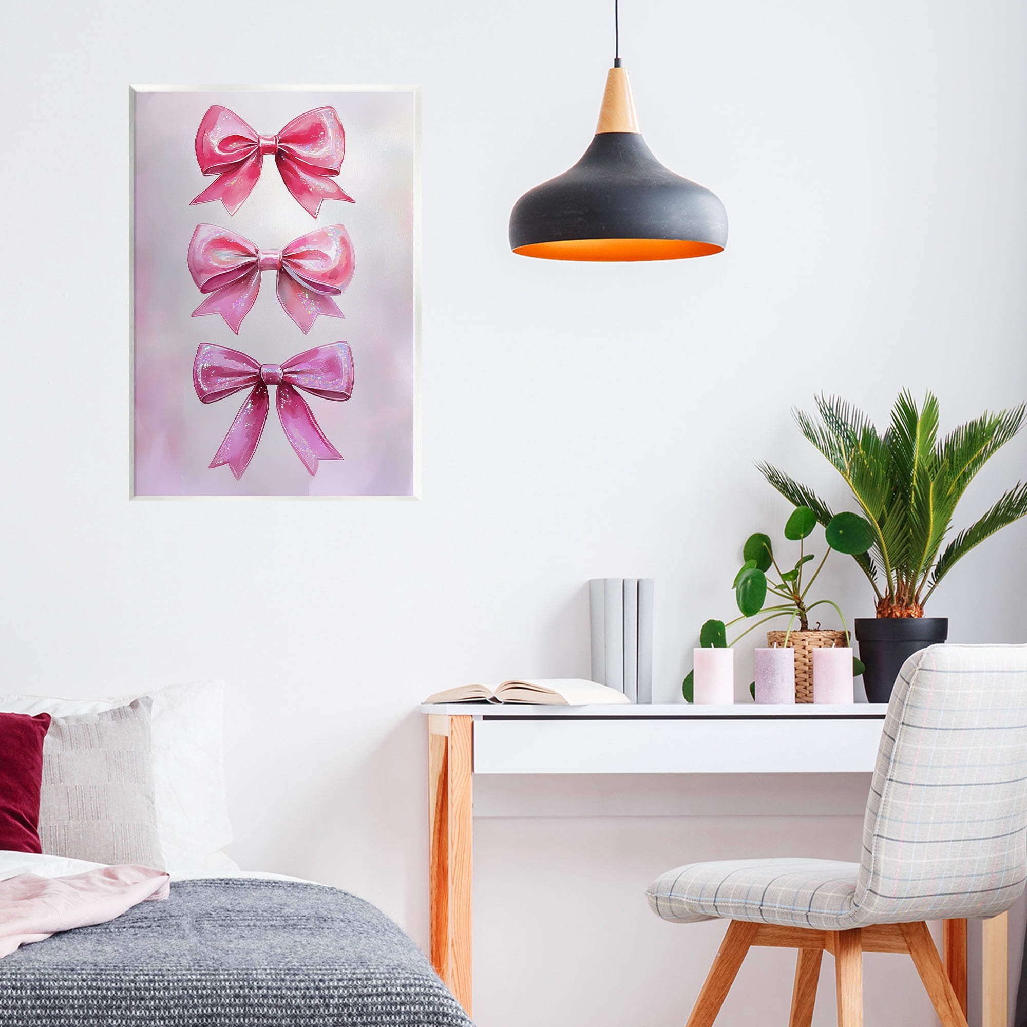 Stupell Industries Blush And Satin Ribbons Wall Plaque Art, design by Annabelle Hall