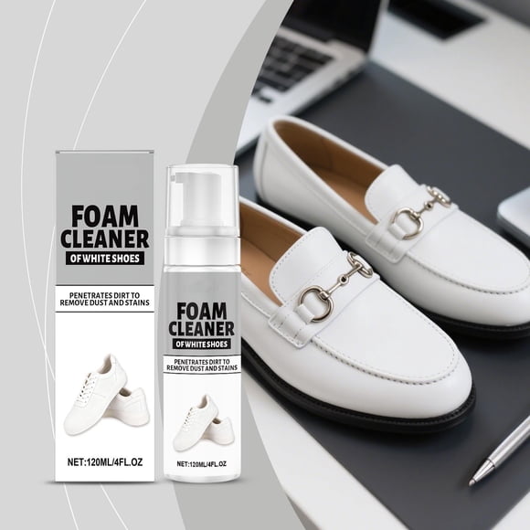 CaiYueKe White Sneaker Cleaner Foam, Shoe Cleaning Kit for Athletic Shoes, Stain Remover for Canvas Leather, Effective Stain & Yellowing Removal, Premium Shoe Care Solution 120ml