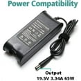 thumbnail image 3 of 19.5V 65W Laptop Charger AC Adapter for Dell Latitude 3300 5480 5590 7290 7480 E5440 E6430 E7450, Inspiron 1410 1564 1720 5445 5548 5749 7548 8600 9200 N4010, Vostro 1015 1320 1500 2520 3445 3546, 3 of 7