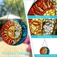 thumbnail image 2 of Sun and Moon Sun Catcher Stained Glass Window Hanging Handmade Stained Glass Suncatcher for Windows Hanging Celestial Sun Catchers Indoor Wall Decor Decoration for Garden Home Housewarming Gifts, 2 of 5