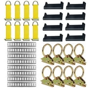 E-Track Tie-Down KIT! 8 Galvanized 5' Horizontal E Track Rails, 8 End Caps, 8 Rope Tie-Offs, 8 O Rings | Trailer Accessories, Cargo Securement