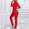 thumbnail image 1 of Wide Leg Pants for Women Women's Christmas Print Button-down Functional Buttoned Flap Adults Jumpsuit, 1 of 8