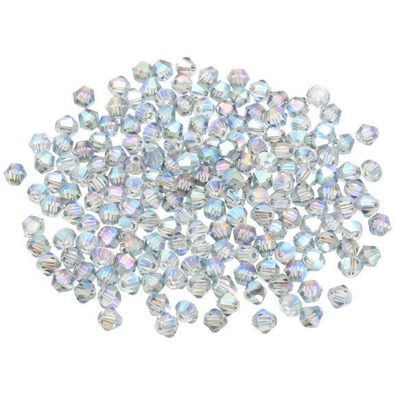Uxcell 250pcs 6mm Bicone Glass Crystal Beads, Faceted Beads Transparent Green