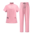 thumbnail image 3 of AzureSilk Women's Uniform Set Quick Dry Short Sleeve Top with Pockets and Long Pants for Women Work Outfit Scrub Set Stretch Uniform, 3 of 7