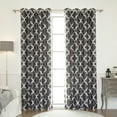thumbnail image 1 of Quality Home Faux Silk Moroccan Blackout Curtain - Dark Grey - 52"W x 84"L (Single Panel), 1 of 4