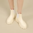 thumbnail image 4 of Mepaouo Women's Short Rain Boots Rubber Waterproof Elastic Slip on Chelsea Ankle Garden Shoes(Beige,8), 4 of 7