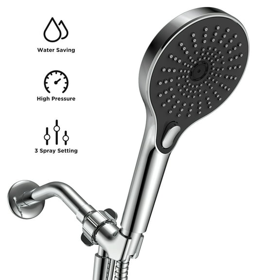 HOPOPRO 3 Settings Showerhead with Headheld, Handheld Showerhead for Bathroom,Hand Held Showerhead with Hose and Bracket