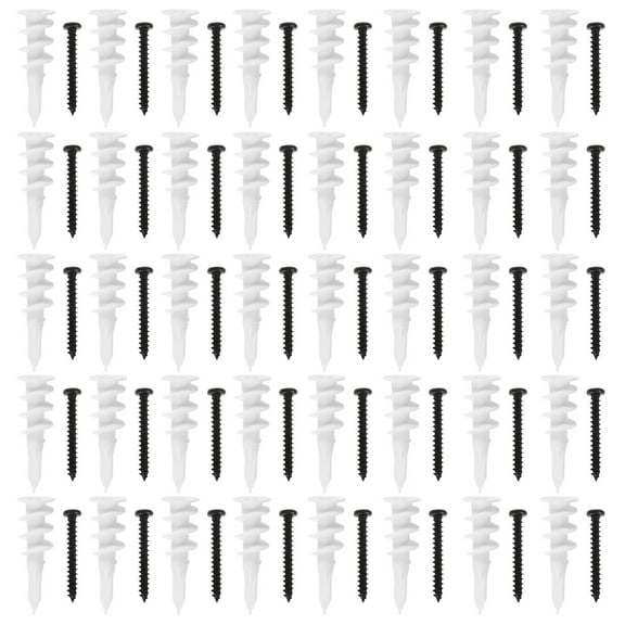 WHAMVOX  100 Pcs Drywall Gypsum Expansion Screw Plugs for Screws Studs Board