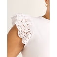 thumbnail image 3 of Free Assembly Women's and Women's Plus Eyelet Flutter Sleeve Tee, Sizes XS-4X, 3 of 3