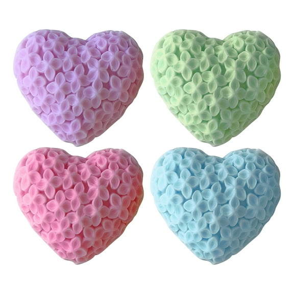 JDH 3PCS 3D Love Flower Silicone Mold Wedding Valentine Gift Heart Shape Fondant Soap Cake Mould for Chocolate