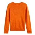 thumbnail image 4 of Fiaer Women's Sweaters Crew Neck Fall Winter Lightweight Plus Size Long Sleeve Slim Fit Trendy Knit Tops Orange XXL, 4 of 4