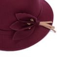 thumbnail image 3 of Dengjunhu Women Faux Wool Church Cloche Flapper Hat Lady Bucket Winter Cap, 3 of 6