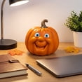 thumbnail image 5 of Whimsical Smiling Pumpkin Figurine for Halloween and Fall Decor - Perfect for Home, Office, and Festive Settings, 5 of 5