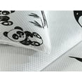 thumbnail image 3 of Ambesonne Cartoon Quilted Coverlet 3 Pcs, Hand Drawn Panda Poses, Queen Size, White and Black, 3 of 4