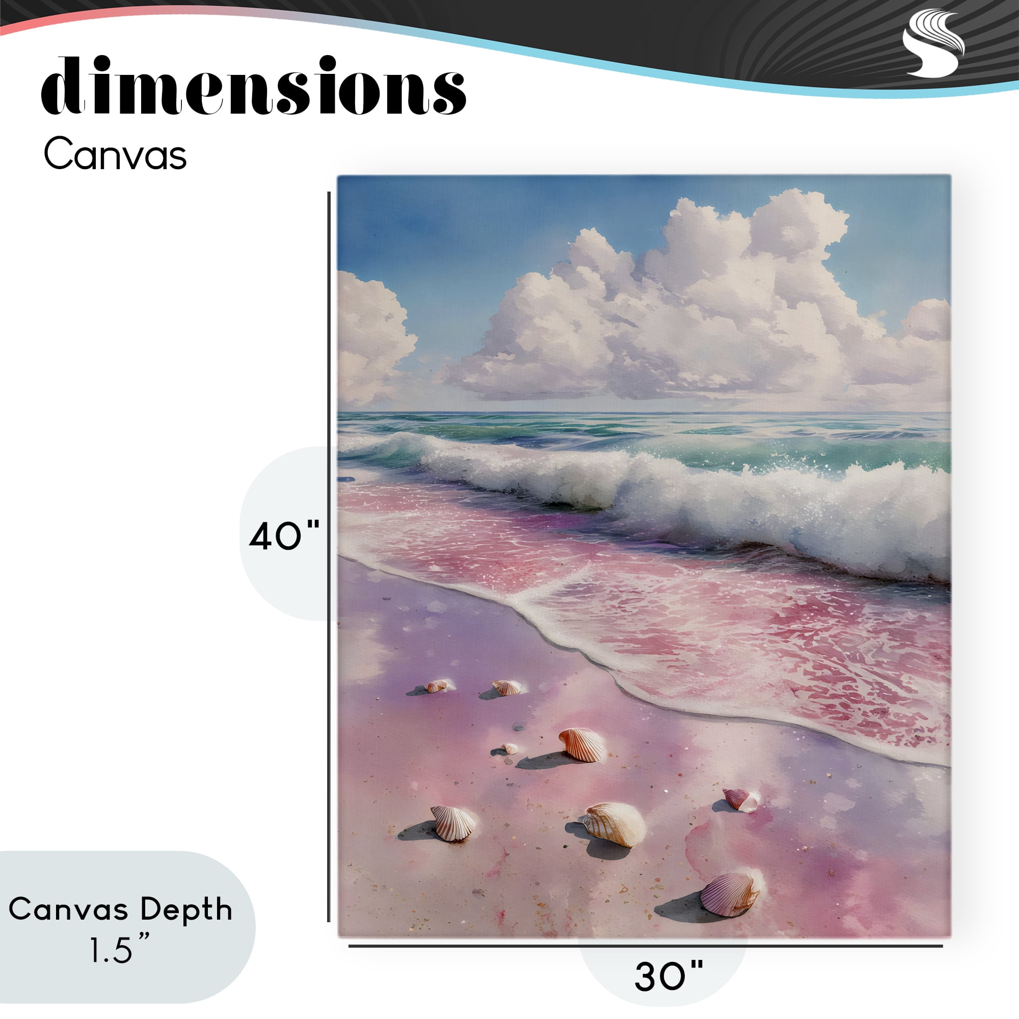 Stupell Industries Pink Sands with Scattered Shells Canvas Wall Art, design by Franklyn Gregory