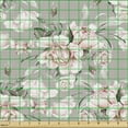 thumbnail image 2 of Ambesonne Floral Fabric by the Yard Upholstery, Blossoming Art Roses Leaves, 1 Yard, Grey and Pale Rose, 2 of 5