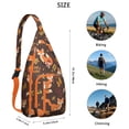 thumbnail image 3 of Forest Fox Print Sling Backpack - Night Sky & Tree Design Crossbody Bag, Fashionable Water-Resistant Pack for Students & Travelers, 3 of 4