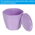 thumbnail image 4 of Uxcell 6 Inch Plastic Plant Pots Flower Planters with Drainage Holes and Saucer, Purple 5 Pack, 4 of 6