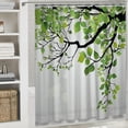 thumbnail image 6 of Orinice Ambesonne nature shower curtain, spring tree branches with refreshing leaves, summer tranquility woodland pattern, fabric bathroom décor set with hooks 36x72, 6 of 7