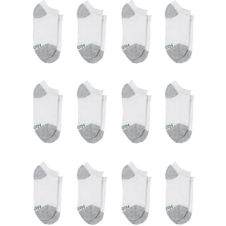Hanes Boys Socks, 12 Pack No Show Cushion, Sizes S-L
