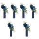 thumbnail image 4 of 6 piezas Corsages de hombro Broche de pecho Corsións Azul Flores blancas Flores artificiales para la fiesta de regreso a casa de Valentín, 4 of 9