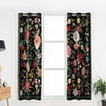 thumbnail image 5 of Hokiten Black Spring Floral Blackout Curtains | Light Blocking Print Window Curtains, Botanical Watercolor Summer Thermal Insulated Window Drapes for Living Room Kitchen Cafe (2 Panels, 84"W x 63"L), 5 of 7
