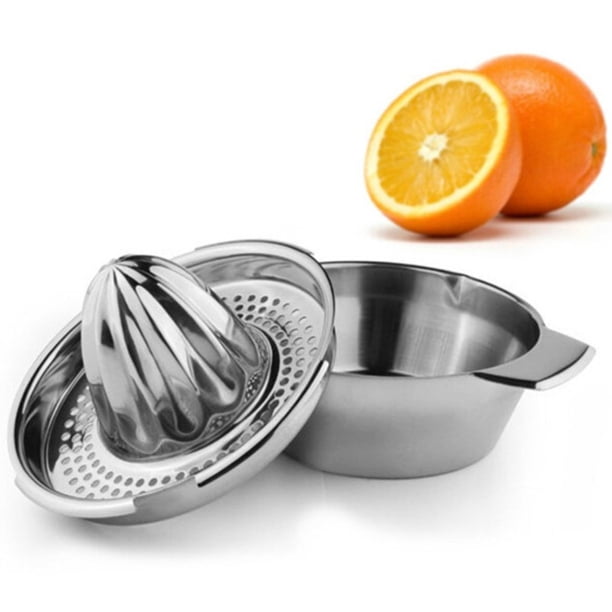 Exprimidor de limones de acero inoxidable Exprimidor de mano manual con recipiente para naranjas Limones Fruta