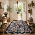 thumbnail image 4 of Lahome 5'x7' Floral Area Rug for Living Room ,Area Rug 5x7ft ,Non Slip Rugs Machine Washable ,Indoor Floral Rug Low Pile Boho Rug for Bedroom Dining Room Office Farmhouse,Black, 4 of 10