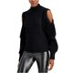 thumbnail image 1 of INC suéter con flecos para mujer, negro, mediano, 1 of 2