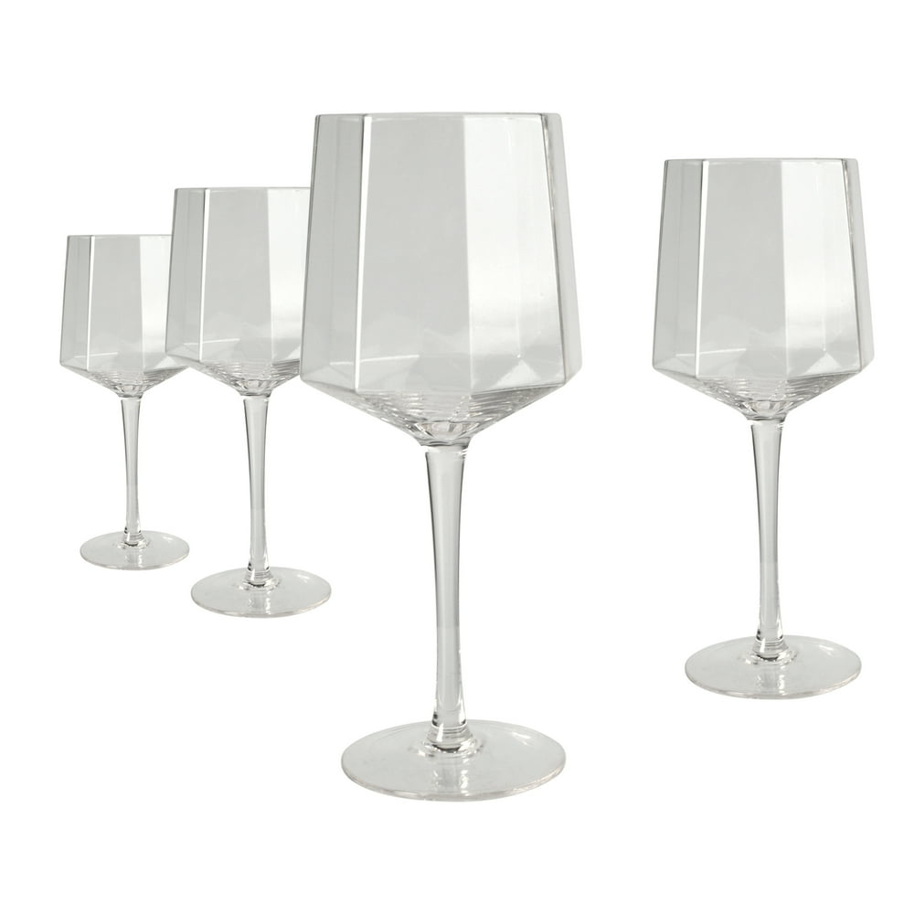 Artland Quartz Clear 16 Ounce Wine Goblet Glass, Set of 4