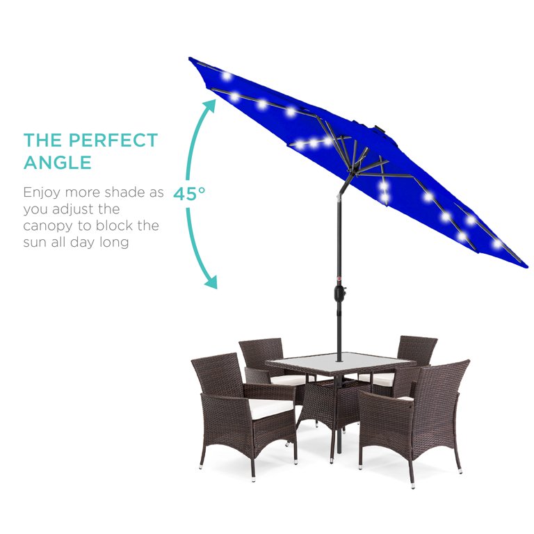 Best Choice Products 10ft Solar LED Lighted Patio Umbrella w/ Tilt  Adjustment, UV-Resistant Fabric - Resort Blue - Walmart.com