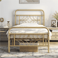 Easyfashion Astra Sparkling StarInspired Design Metal Bed, Twin XL
