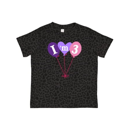 

Inktastic 3rd Birthday Balloons 3 Year Old Gift Toddler Toddler Girl T-Shirt