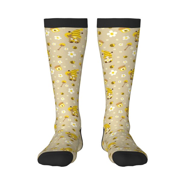 Balery Cute Bee Gnomes Calcetines novedosos Calcetines deportivos Calcetines hasta la rodilla Calcetines de algodón Calcetines originales y geniales