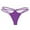 Purple, variant on Panties for Women,Bikini Panties Solid Color Low Waist Triangle Design with Thin Straps and Hollow Out Details,Womens Underwear,White,L