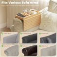 thumbnail image 3 of Natural Bamboo Couch Arm Tray - Living Room Armrest Table, 17.7" x 13.2" - Anti-Slip Design for Drinks & Snacks, Easy Storage & Cleaning, 3 of 7