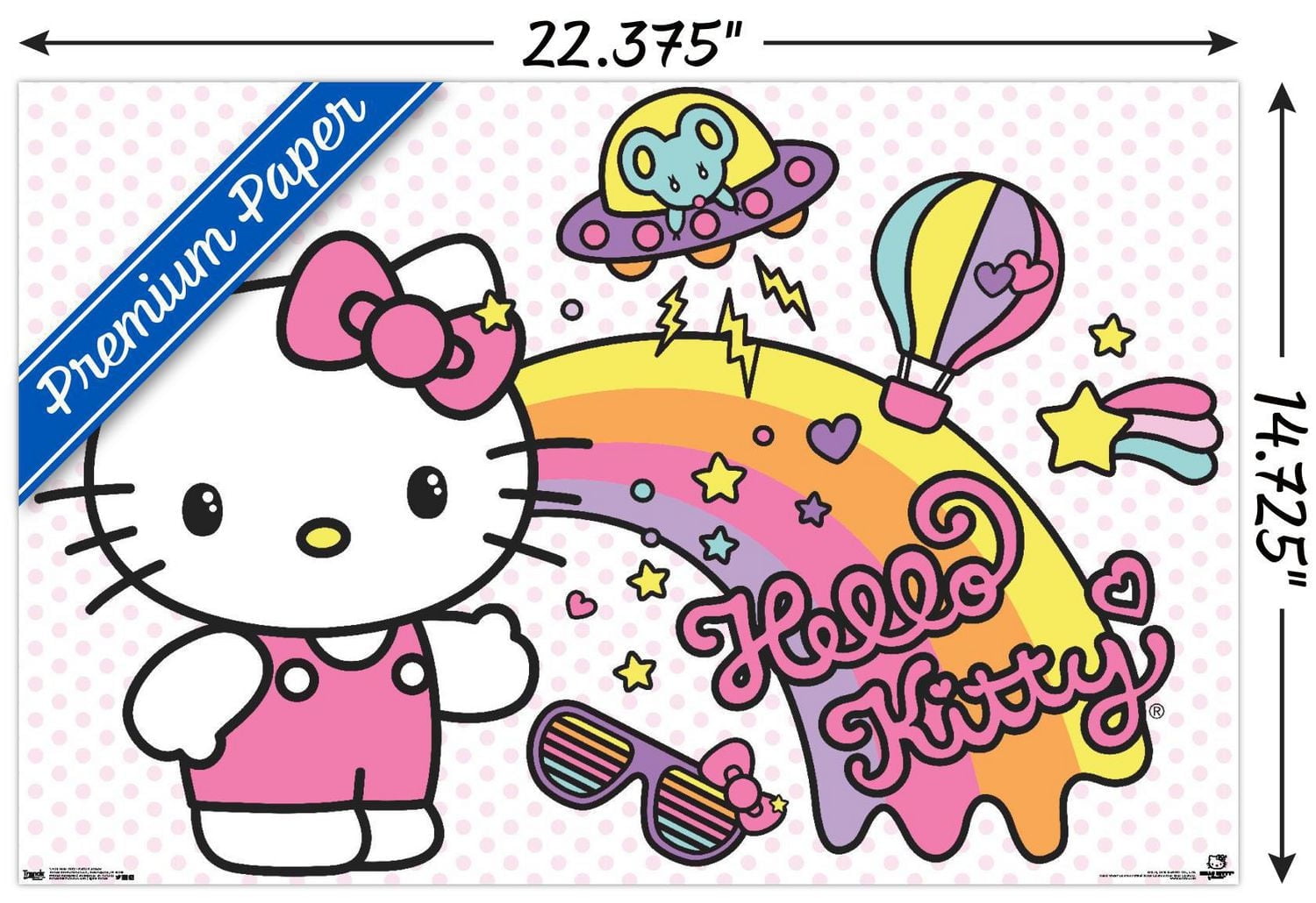 Hello Kitty - Retro Rainbow Wall Poster