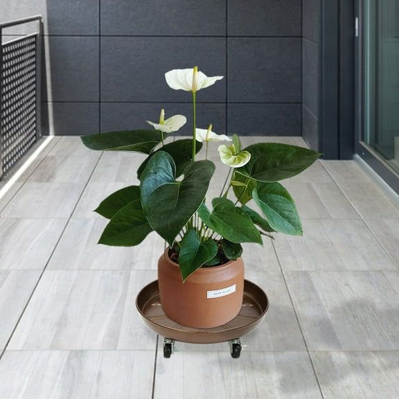 14 inch Plant Dolly Caddy Stand Heavy Wheel Duty Pot Rolling Black Patio Planter