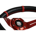 thumbnail image 2 of Stay Tuned Performance 350MM Deep Dish Drift Style Red Stitch Carbon PVC Leather 6-Hole Steering Wheel, 2 of 3